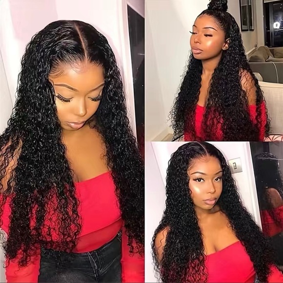 20” 180% Density Natural Black Kinky Curly 13x4 Lace Frontal Brazilian Hair Wig - Picture 4 of 10